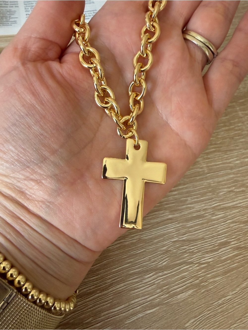Gold Cross Pendant Necklace - Women Jewelry